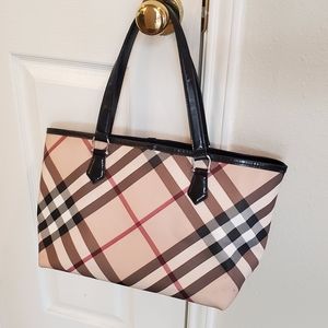 Burberry Supernova check tote shoulder bag Auth